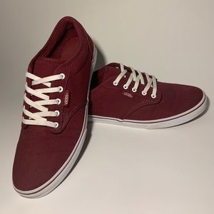 Women’s maroon Vans sneakers